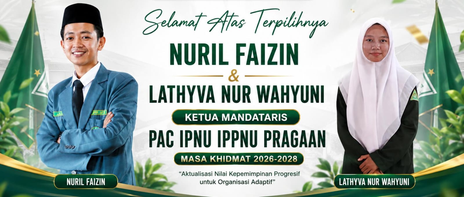 Estafet Kepemimpinan Bergulir, Nuril Faizin-Lathyva Pimpin IPNU-IPPNU Pragaan